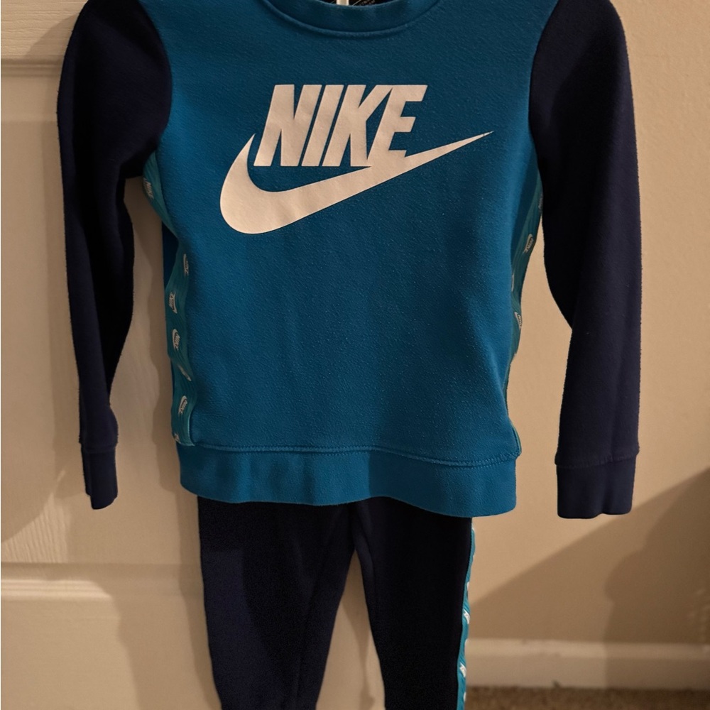 Nike Teal and Navy Kids' Tracksuit